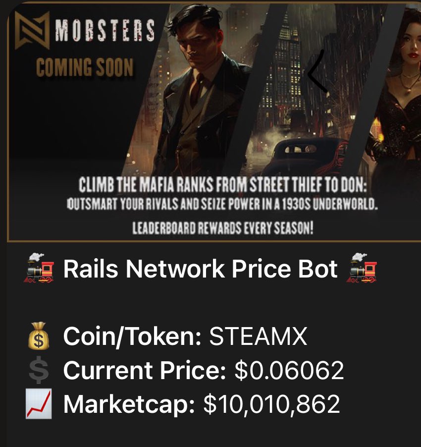 BREAKING: $STEAMX breaks 10M MC.

Still baffles me how undervalued <a href="/Steam_Exchange/">Steam Exchange</a> is.

Why should you buy?

- Proprietary L1 launched in 2024. One of the hottest investments available

- Partnership with a top Canadian University

- FINTRAC compliant

- CEX development

10M