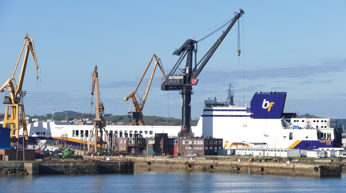 jldcampa's tweet photo. EUROCARGO SAVONA renamed CABO STAR for #BajaFerries seen here @ #Astander shipyard #Santander on 29/12/2024. https://t.co/iNtZUzsWVB