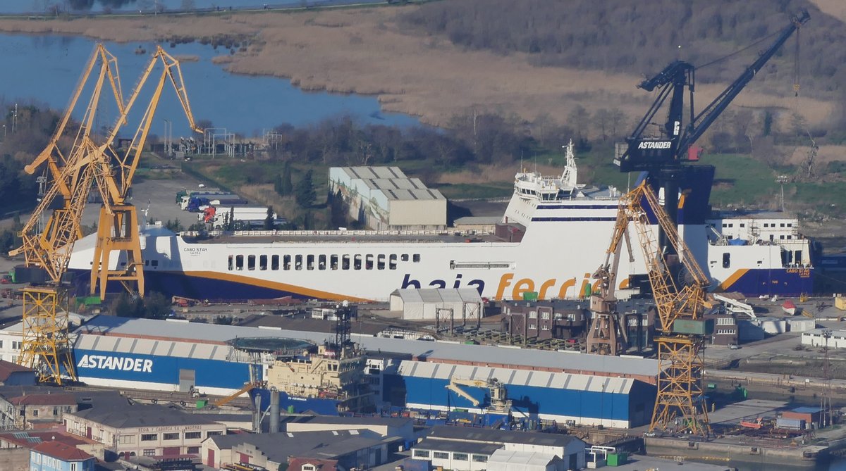 jldcampa's tweet photo. EUROCARGO SAVONA renamed CABO STAR for #BajaFerries seen here @ #Astander shipyard #Santander on 29/12/2024. https://t.co/iNtZUzsWVB