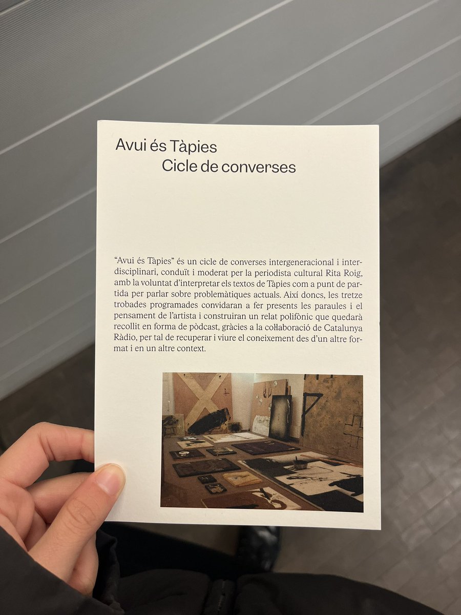 gràcies a tot l'equip del <a href="/MuseuTapies/">Museu Tàpies</a>, a la feinada de la <a href="/juditbarnes/">Judith Barnés</a>, a l'<a href="/albertmurillo/">Albert Murillo</a> i al suport de <a href="/CatalunyaRadio/">Catalunya Ràdio</a> ❤️