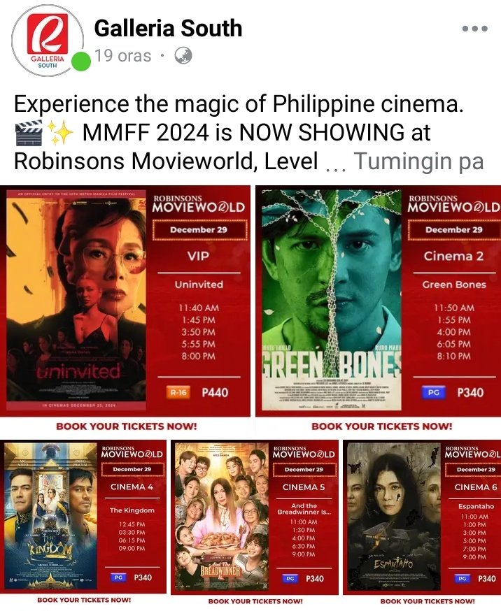 percylabradorx's tweet photo. Lumakas Panawagan Madlang People I Multiplied Cinehan, Both Robinson Here Laguna Sta Rosa/San Pedro #GreenBone Perfect Rizal Day my pa kahawig din genre nito!! Pati SM CINEMA CLARK Nagkaroon na Good Job @SM_Cinema @robmovieworld
#MMFF2024
#mmff2025
#BlockBusterMovieOfTheYear https://t.co/t1oVME4DmS