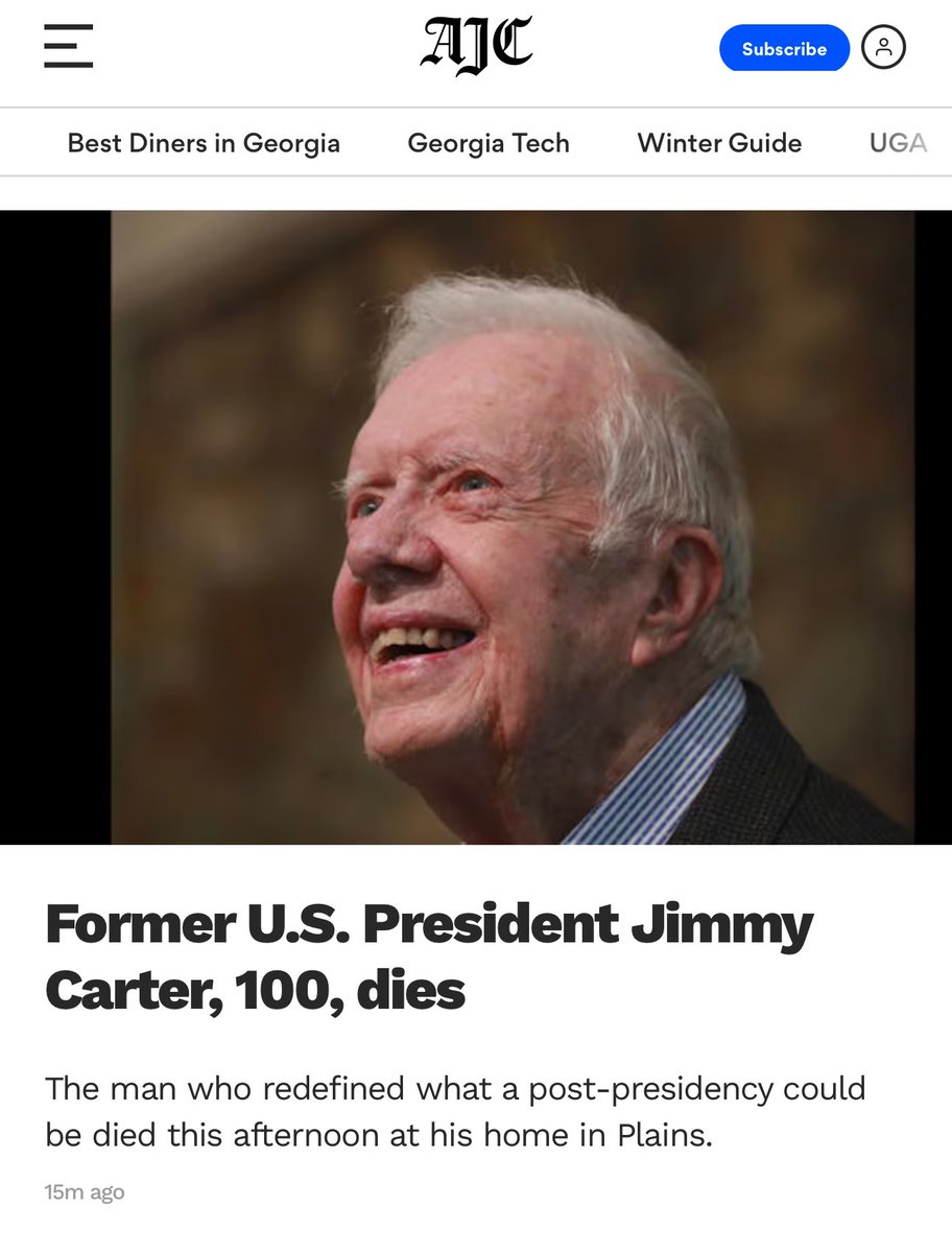 Simply put, President Jimmy Carter was a good man. He was the epitome of a servant leader, changing the world and setting the highest example of what it meant to honor God, family, and country. May his legacy of unselfish leadership and work to serve “the least of these” inspire