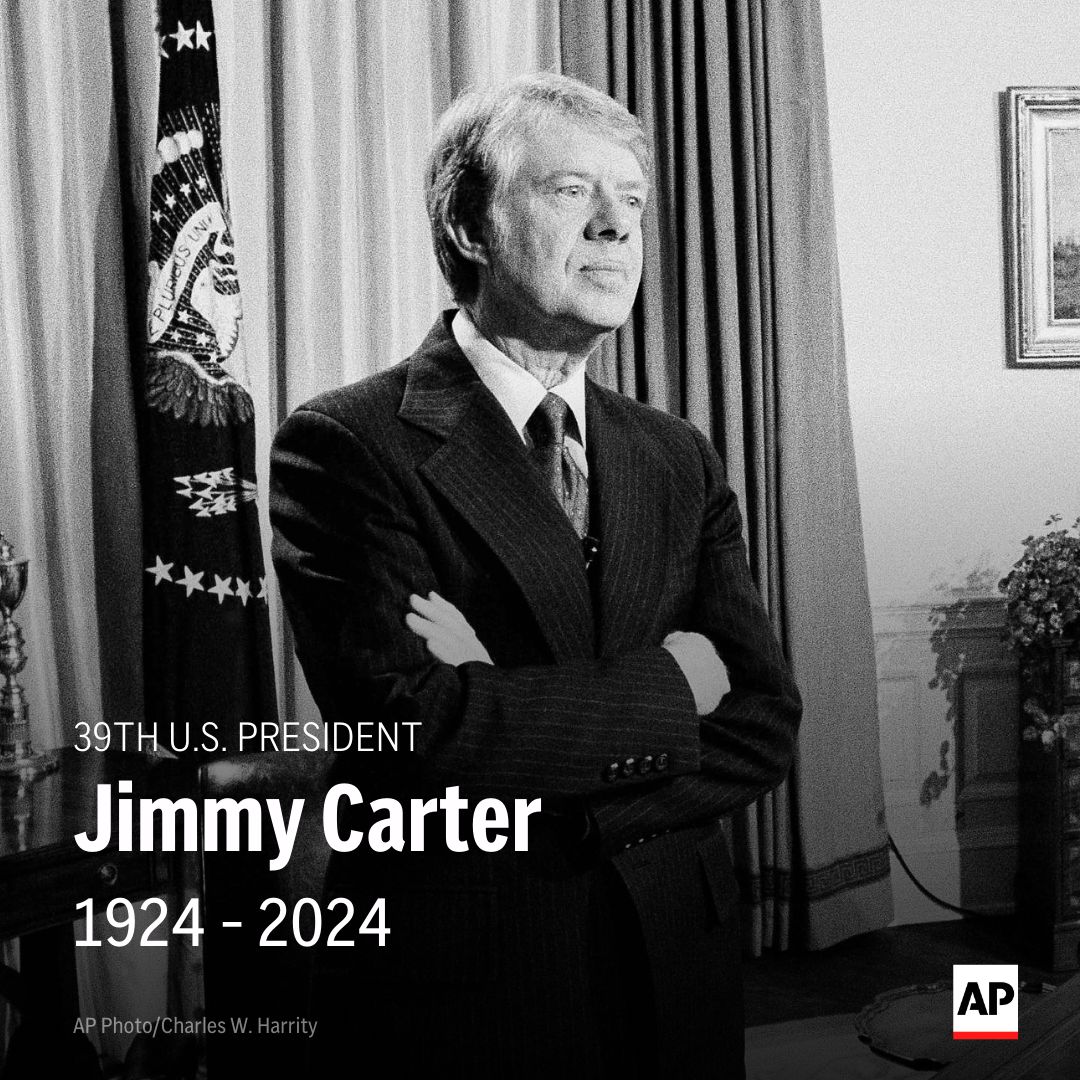 Jimmy Carter, the 39th US president, has died at 100 apnews.com/article/jimmy-…
