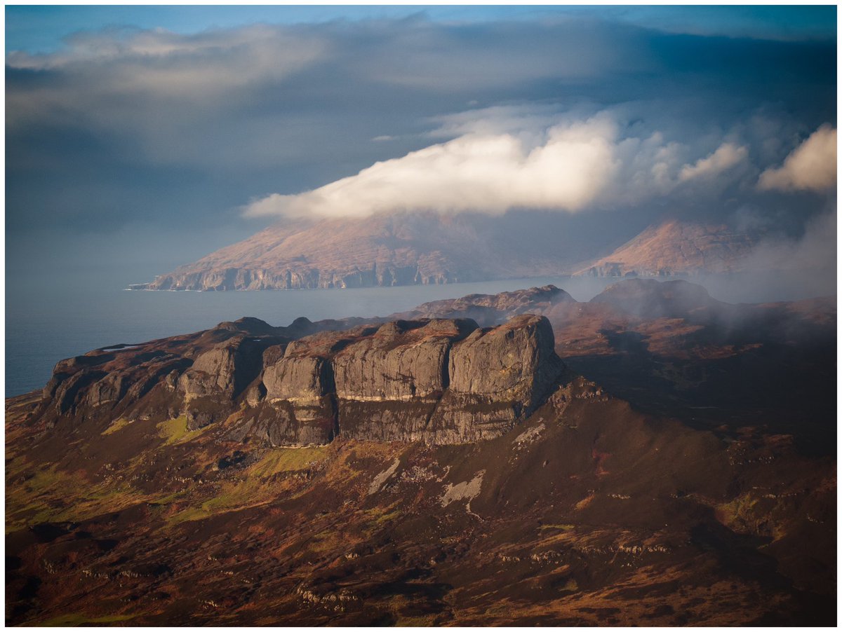 Being up high has its perks. Towards Rum, over the mighty An Sgurr. Taken yesterday before this ridiculous storm.