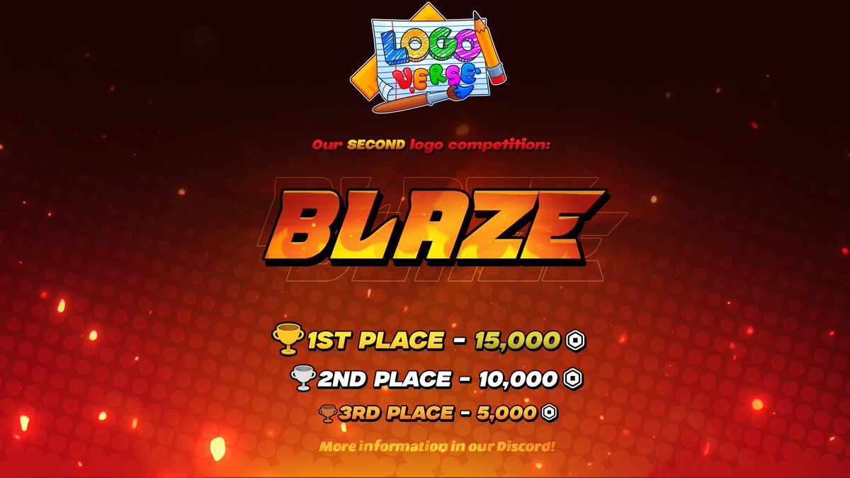 logo_verse's tweet image. 👋 Hey designers! Logoverse will be starting it’s second logo competition! 

A chance to earn robux and improve your skill!  

🏆 Prizes:
🥇15,000 Robux - 1st Place
🥈10,000 Robux - 2nd Place
🥉5,000 Robux - 3rd Place

Join here: discord.gg/gMd2R3sRMD 

#roblox | #robloxdev