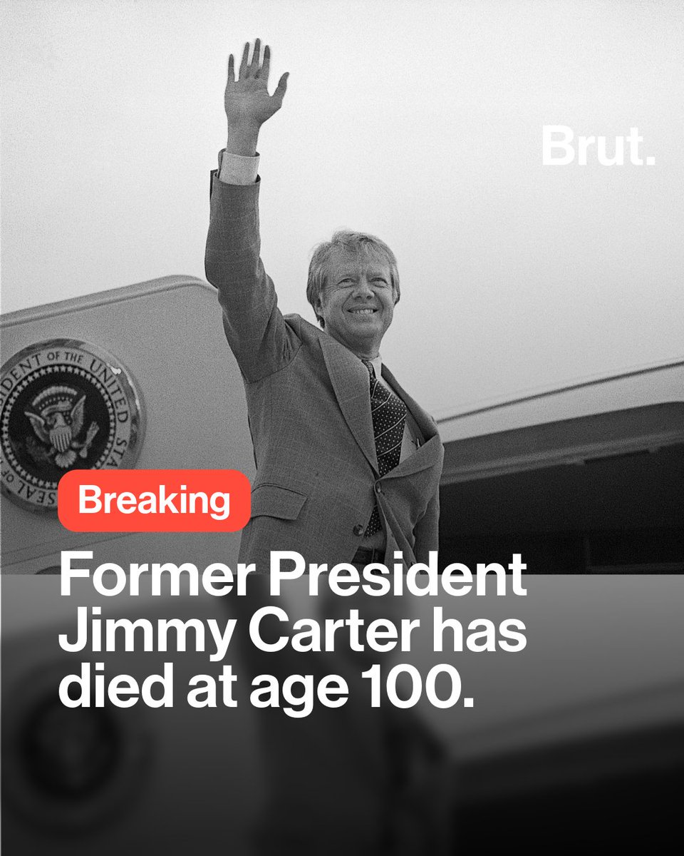 Former U.S. President Jimmy Carter has died at age 100. #JimmyCarter #President #BreakingNews