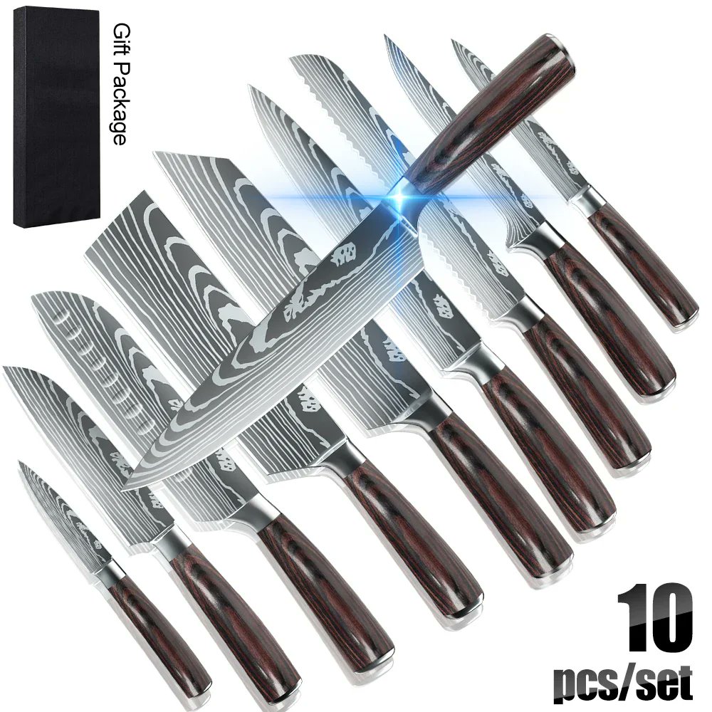 Miguel50163534's tweet image. 8/10pcs Gift Japanese Kitchen Knives Set Laser Damascus Pattern Chef Knife High Carbon Stainless Steel Sharp Fruit Slicing Knife brainstormshopping.com/products/8-10p… 
Crafted with Damascus Steel and High Carbon Steel
#JapaneseKnives #DamascusSteel #ChefKnifeSet #HighCarbonSteel #FruitKnife