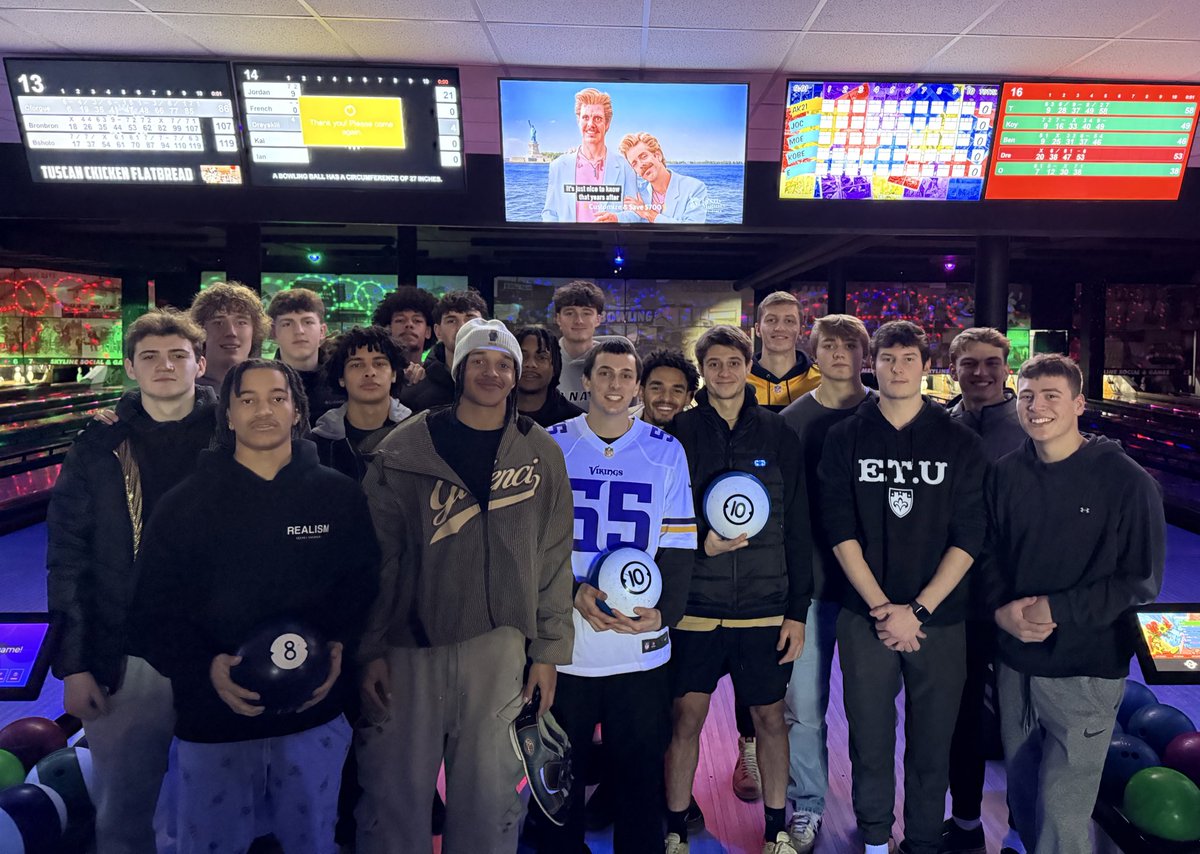 Team bowling at Skyline Social &amp; Games!