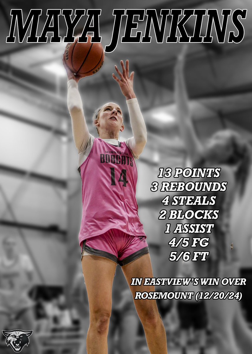 MNBobcats (@mnbobcats) on Twitter photo Stock Riser!!
College coaches, you want <a href="/maya_jenkins7/">Maya Jenkins</a> on your team!
- Elite competitor
- Multiple level defender
- Shot Blocker
- Long, 6 footer
- Finishes w/ both hands
- Athletic
- Leader
- Gym rat
- Great teammate
- Game changer
Improving fast and only getting better! Stock Riser!!
College coaches, you want <a href="/maya_jenkins7/">Maya Jenkins</a> on your team!
- Elite competitor
- Multiple level defender
- Shot Blocker
- Long, 6 footer
- Finishes w/ both hands
- Athletic
- Leader
- Gym rat
- Great teammate
- Game changer
Improving fast and only getting better!