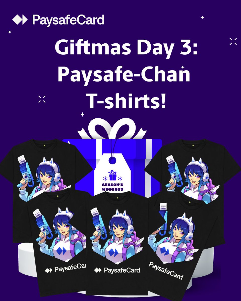 paysafecard's tweet photo. Giftmas joy unlocked! 3 days to go = Paysafe-Chan tees ❄️
Head to our Instagram to enter to win one! ➡️ https://t.co/pnhl8dmTFS
T&Cs can be found on Instagram Page
#Giveaway #Raffle #Holidays #Giftmas #PaysafeCard #Win #Winter #Videogames #Gaming https://t.co/lI6fgDyJ2h