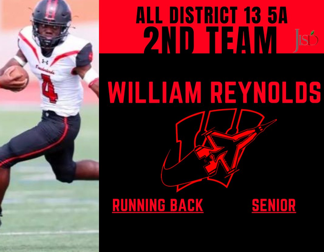 Congratulations
<a href="/WillReynolds_4/">William Reynolds</a> on your All District selection👏👏
Outstanding production this season.  <a href="/KarenWagnerHSFB/">Wagner T-Bird Football</a> Offensive MVP‼️
KABO 💪🦴

All Hard Work Brings Profit ‼️#T3 #FAW
<a href="/JISD_ATHLETICS/">Judson ISD Athletics</a> <a href="/CoachKallies/">Brandon Kallies</a>