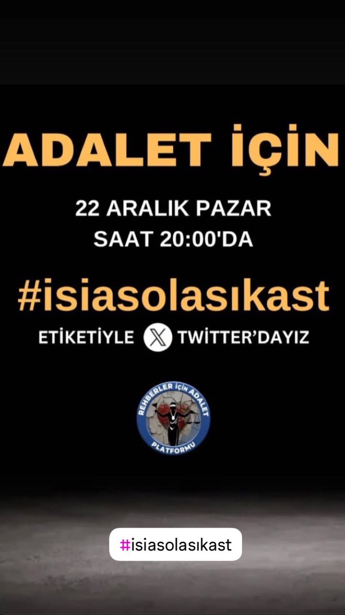 gizemryhn's tweet photo. UNUTTURMA!!!!

#isiasolasıkast
#isiasortakdavamız
#rehberleriçinadalet
#şampiyonmelekler https://t.co/W3sbX1pw2G