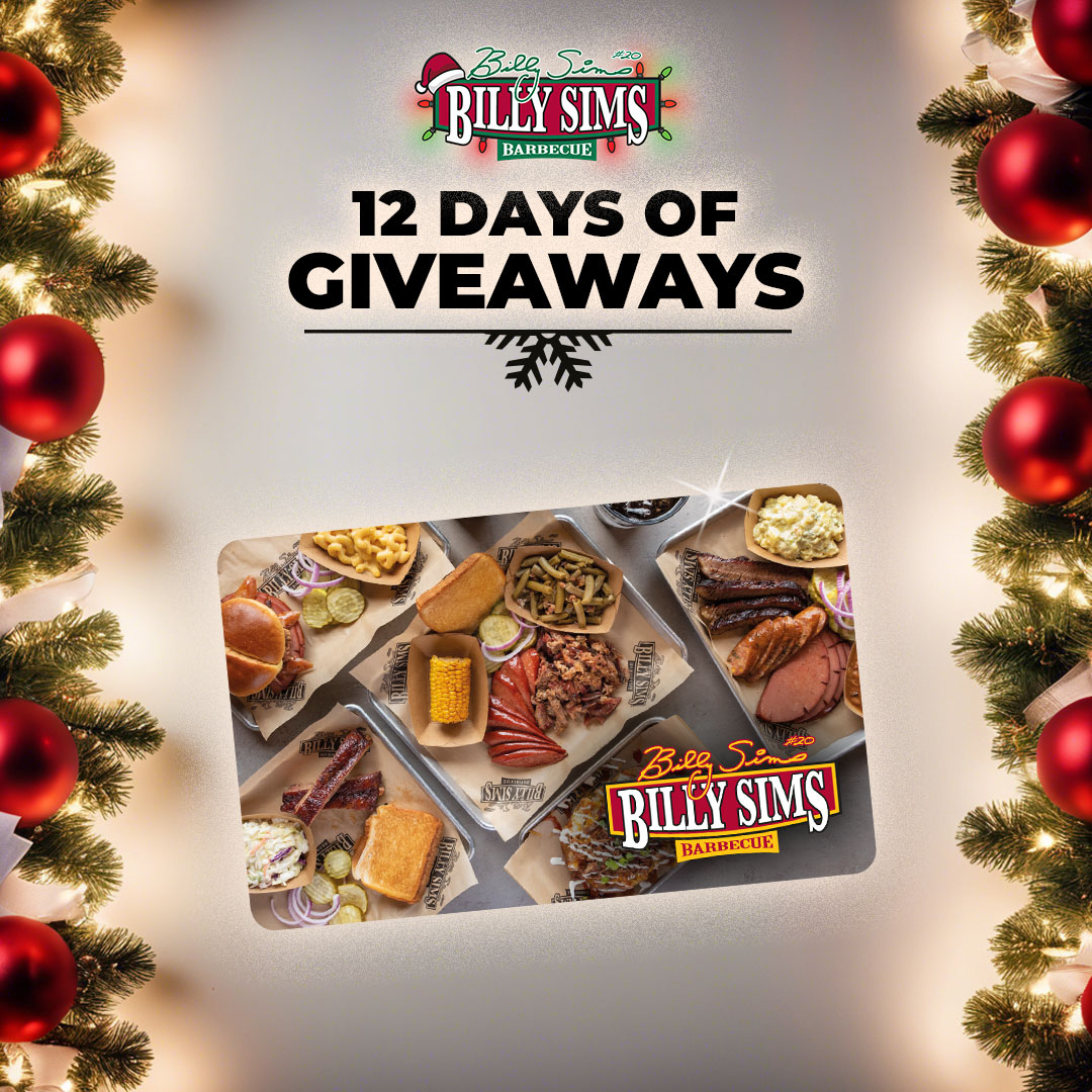 BillySimsBBQ's tweet photo. 🎄 Day 11 Giveaway - $15 Gift Card

RULES 
1⃣ Follow us 
2️⃣ Like the post
3⃣ Share the post 

A winner will be announced the following day on Facebook, Instagram and X.  Must be living in a state with a Billy Sims BBQ (OK, KS, MO, MI, WI, IA) https://t.co/k4o4dU4LsJ