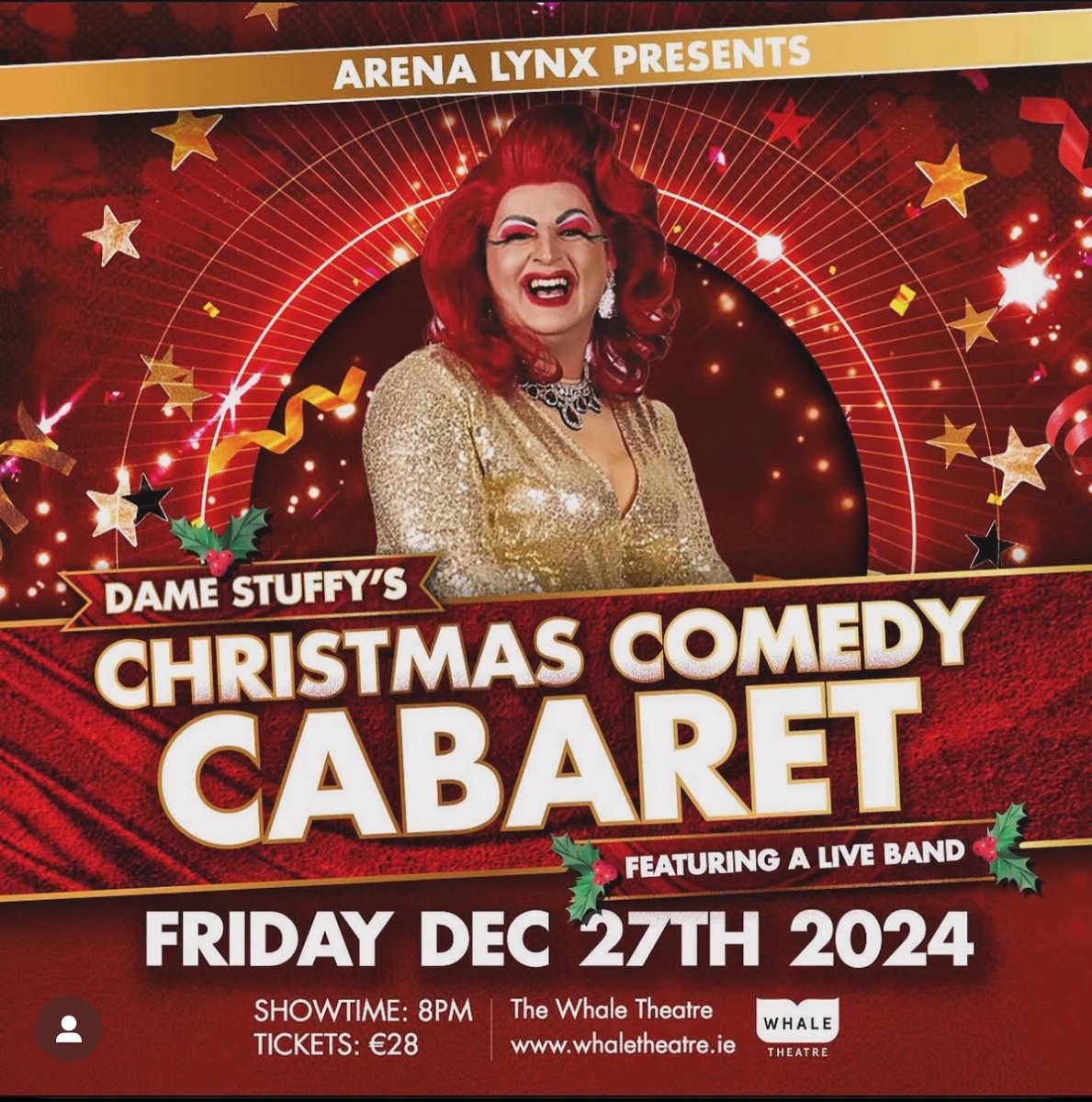 🚨🚨CHRISTMAS GIFT IDEA!! 🚨🚨

The last few tickets for our gal <a href="/DameStuffy/">DameStuffy</a>’s Christmas Comedy Caberet at the Whale Theatre are still available!!

Grab your tickets now 👇🏻

arenalynx.ie/arena-lynx-eve…