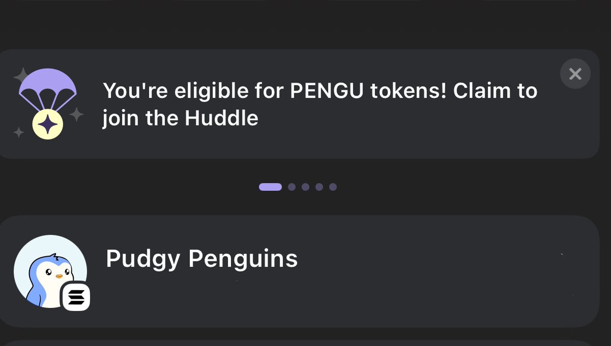 Lovely surprise! For some reason I was eligible to claim $PENGU. 🐧