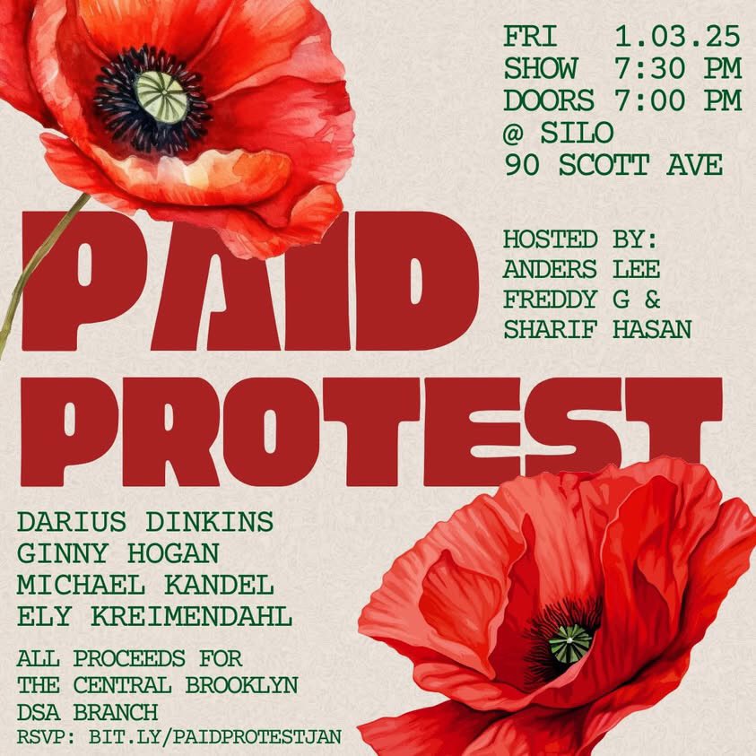 Our next show is January 3rd and benefiting the <a href="/cbkDSA/">Central Brooklyn DSA 🌹</a> office fund!