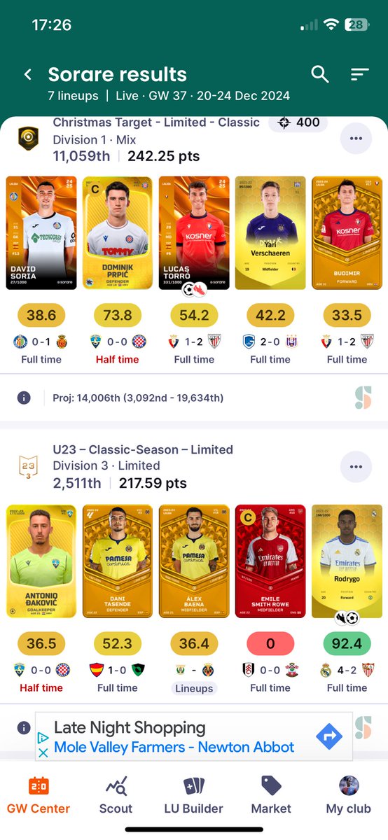 ChamakhGuy's tweet photo. Someone else can build my teams from now on. 2024 has been a bit of a shocker from a rewards point of view. In 2025 things need to change, not necessarily with the game but with my tactics and aims. I need to start hitting rewards. #sorare https://t.co/Gq3fxfLFOF