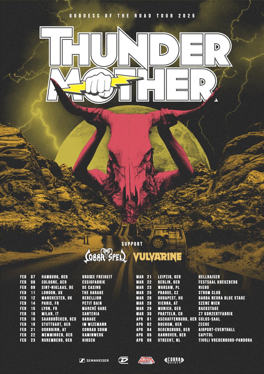 LoudEnoughMagazine (@loudenoughzine) on Twitter photo EUROPEAN TOUR NEWS:
Sweden's <a href="/THUNDERMOTHER/">THUNDERMOTHER</a> release 'Dirty And Divine' on 7 February and tour Europe in February with Netherland's COBRA SPELL and Austria's Vulvarine
Info and tickets: thundermother.com/live
<a href="/judith_fisher/">BJF Media.PR</a> EUROPEAN TOUR NEWS:
Sweden's <a href="/THUNDERMOTHER/">THUNDERMOTHER</a> release 'Dirty And Divine' on 7 February and tour Europe in February with Netherland's COBRA SPELL and Austria's Vulvarine
Info and tickets: thundermother.com/live
<a href="/judith_fisher/">BJF Media.PR</a>