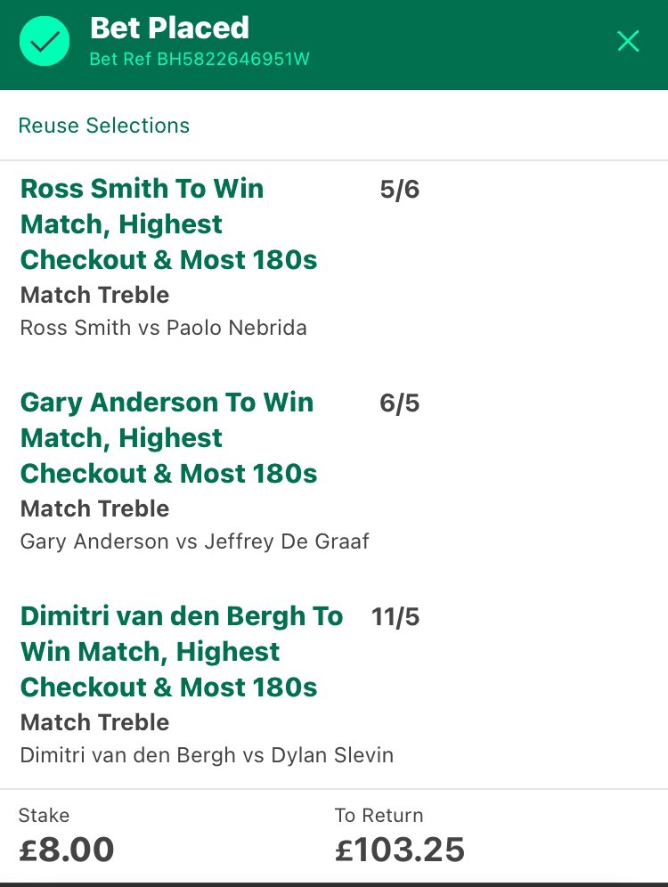 🚨 WORLD DARTS CHAMPIONSHIP RAFFLE 🚨

LUKE LITTLER G1 PIXEL DARTS GIVEAWAY worth £100 if the players match treble wins! 

✅ Ross Smith
✅ Gary Anderson
✅ Dimitri van den Bergh

⚠️ Must retweet
⚠️ Follow me @ooclanoo

Good luck, game on 🤞