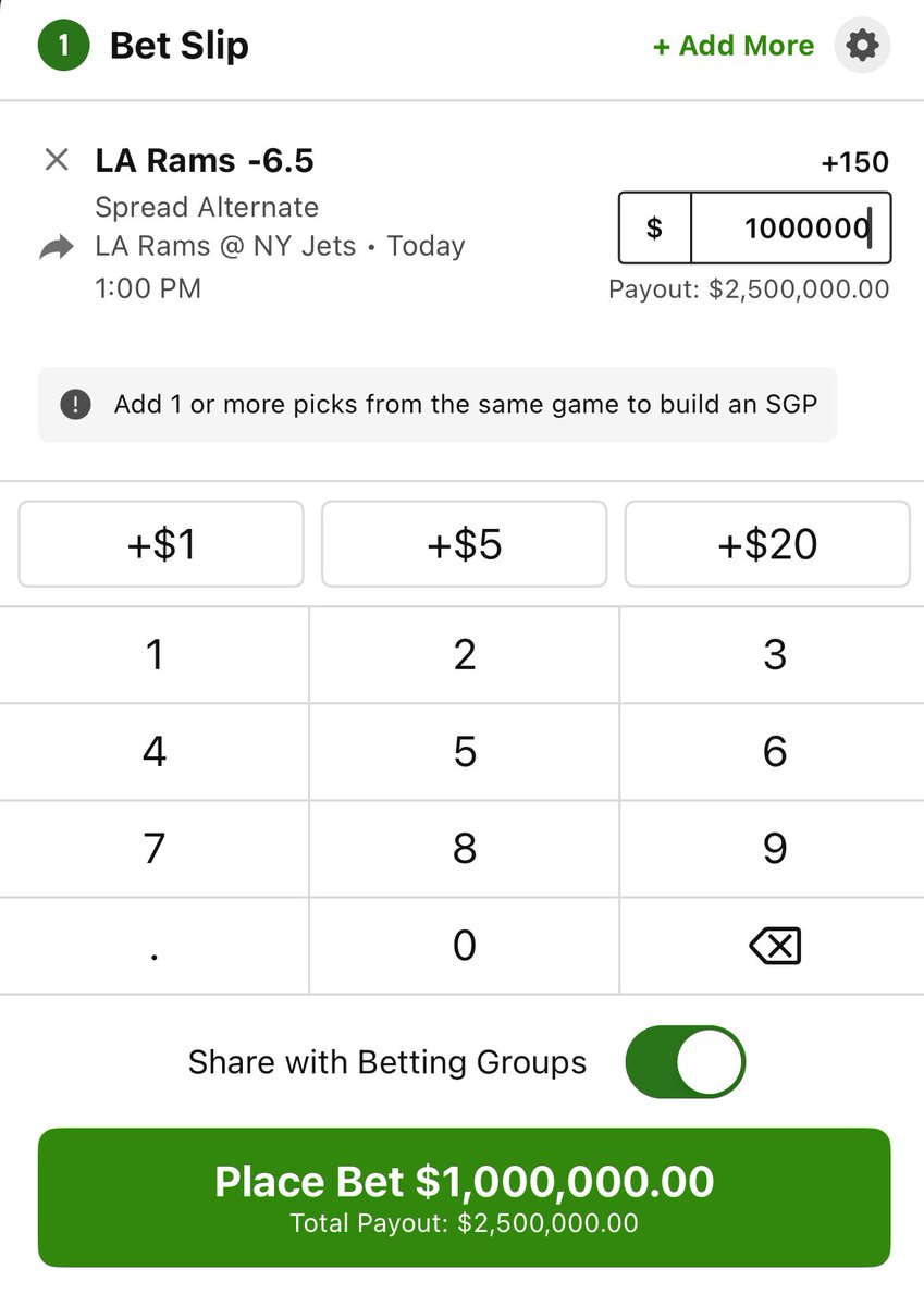 SalRickertson's tweet image. Million dollar mortal lock. #froney