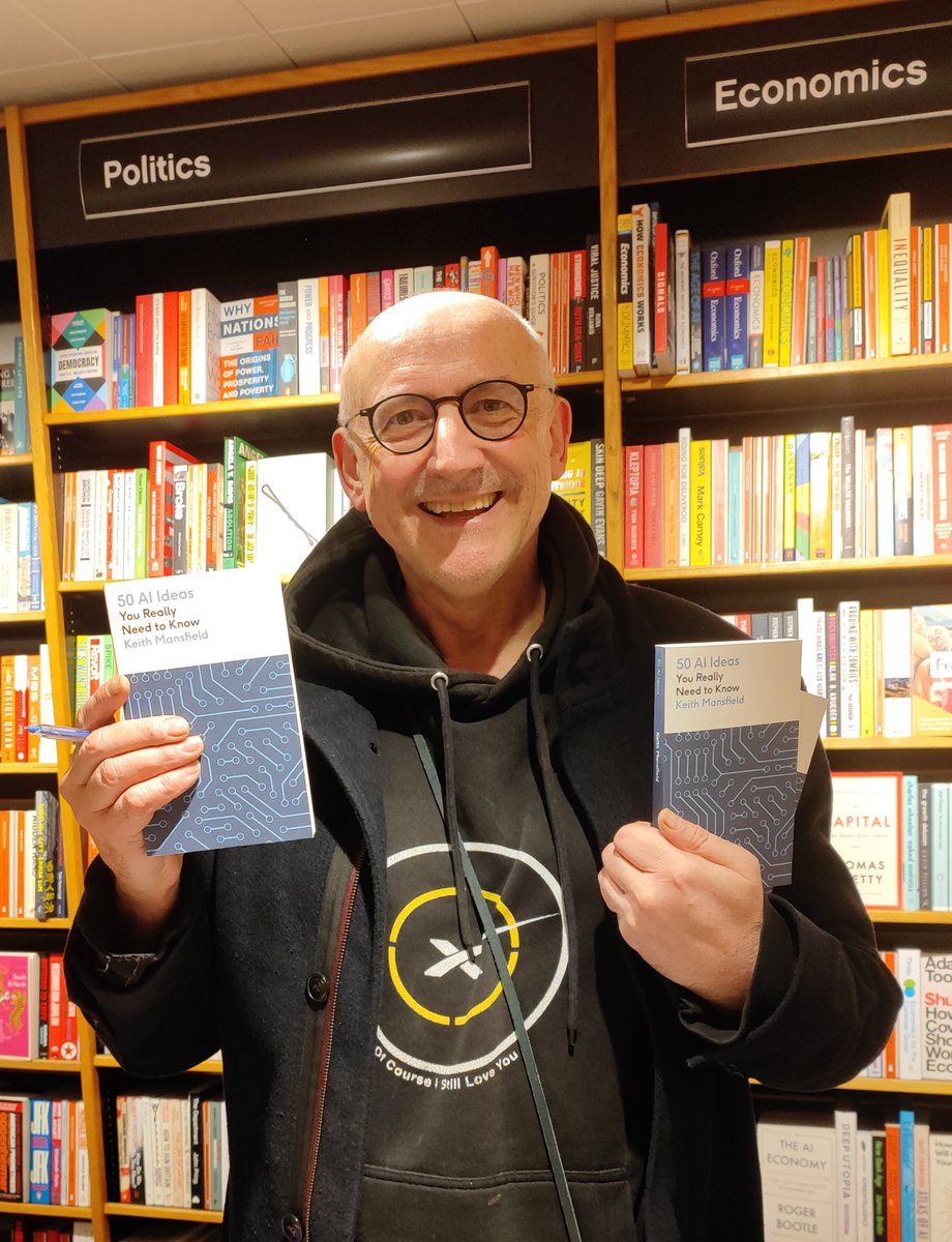 The wonderful <a href="/KeithMansfield/">Keith Mansfield📚🚀✨</a> signed some copies of 50 AI Ideas You Really Need to Know. Grab your own signed copy before they run out! <a href="/QuercusBkshelf/">Quercus for Booksellers</a> <a href="/QuercusBooks/">Quercus Books</a> <a href="/HachetteUK/">Hachette UK</a> 
 #artificalintelligence #canarywharf