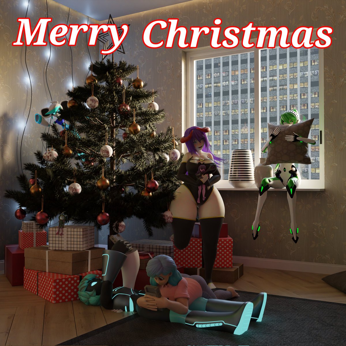 I won't be home to post this so MERRY CHRISTMAS EVERYONE! Melody is spending this joyful day with new and old friends!

Friends featured:
Robit: <a href="/Agent_Uric/">Source Size Shenanigans🔞(Comms Open!)</a>
GoddessDevil: <a href="/Goddess_Devil1/">Goddess Devil</a>
Celny: <a href="/CLNSize/">Cute Little Nightmares</a>
Corra: <a href="/Sizeabletoast/">Sizeabletoast</a>
Helska: <a href="/appdattta/">CEO of EatFun (Appdattta)</a>
AlliBot: <a href="/Allithemeal/">@allithemeal 🔞</a>
