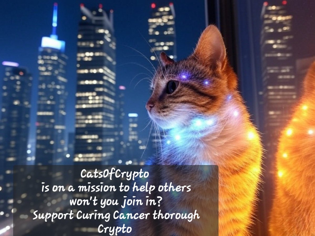 CatsOfCrypto9's tweet image. 🌟 Join #CatsOfCrypto in lighting up the fight against cancer! Every crypto contribution brings us closer to a cure. Let&apos;s unite in this futuristic cause! #CryptoForACause #HopeShinesBright #Crypto 
Solana CA: 6M8z5Wzmhk93ns6BaQzCuMYvkEpFcx9CDXsgFwK58NPf
Ticker $COC…