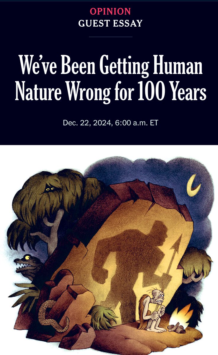 Are we more predators or prey? We’ve guessed wrong for a century.

Today we can shoot wolves from helicopters but—I argue in the <a href="/nytimes/">The New York Times</a> today—humans evolved more as hunted than hunters. 

Link ⬇️