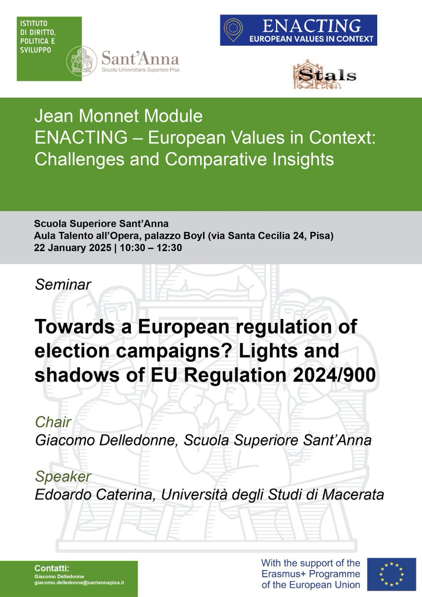 Here are some of our upcoming events.  You can find more info at the following link: stals.santannapisa.it/events
See you in 2025. Have a great festive season (@ana_bobic <a href="/bovigus1/">Edoardo Caterina</a> @_LuisaMarin_ <a href="/SaraIglesiasSa/">Sara Iglesias</a> <a href="/EulawLive/">EU Law Live</a> <a href="/cometoblame/">Filippo Fontanelli</a> <a href="/martinicogi/">Giuseppe Martinico</a>)