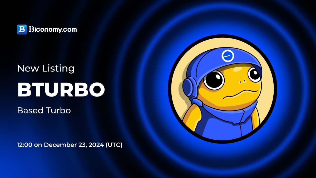 🚀NEW LISTING🔥 $BTURBO

#Biconomy will list <a href="/Turbo_on_base/">Based Turbo</a> and open trading for the #BTURBO / #USDT trading pair at 12:00 on December 23, 2024 (UTC)🔥

🗓️Open deposit and withdrawal time: 12:00 on December 23, 2024 (UTC)

About #BasedTurbo：
"Based Turbo Token began as a bold