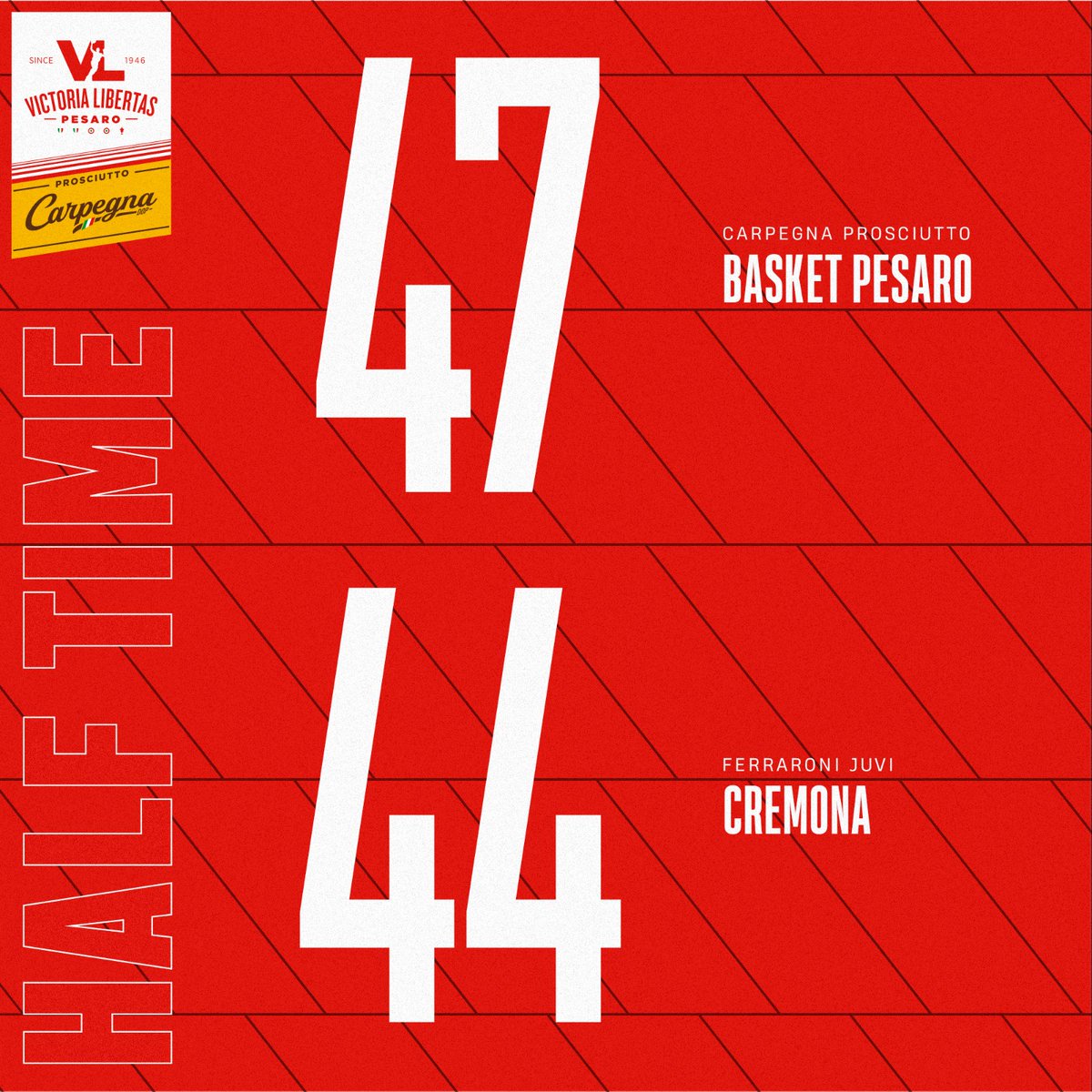 VLPesaro's tweet photo. Bel primo tempo alla Vitrifrigo Arena! π₯
13 punti per Ahmad, 10 per capitan Matteo ImbrΓ² πβͺοΈπ΄
Forza ragazzi, avanti cosΓ¬!! π€©πͺ
#PesaroCremona #LiveEmotions https://t.co/7Uf9k3jsfW