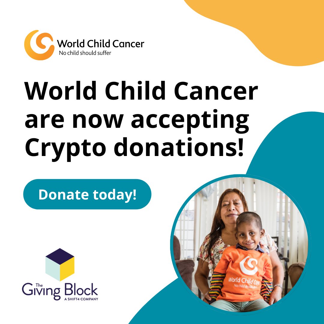 World Child Cancer (@wchildcancer) on Twitter photo 💛 Now accepting #Crypto donations via <a href="/TheGivingBlock/">The Giving Block</a>!
✨ Global Reach: Crypto knows no borders!
✨ Fast & Transparent: Secure, traceable donations.
✨ Tax-Smart Giving: Maximise your impact.
Donate via our website home page today! worldchildcancer.org
#CryptoForACause 💛 Now accepting #Crypto donations via <a href="/TheGivingBlock/">The Giving Block</a>!
✨ Global Reach: Crypto knows no borders!
✨ Fast & Transparent: Secure, traceable donations.
✨ Tax-Smart Giving: Maximise your impact.
Donate via our website home page today! worldchildcancer.org
#CryptoForACause