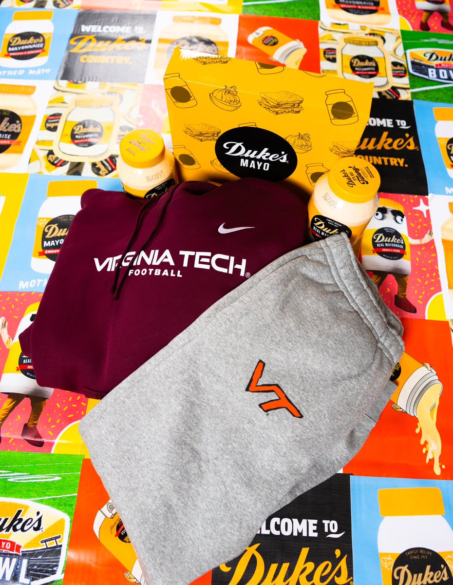 HokiesFB's tweet image. Yes… a jar of mayo is included in our gear drop 😉

#ThisIsHome | @DukesMayoBowl
