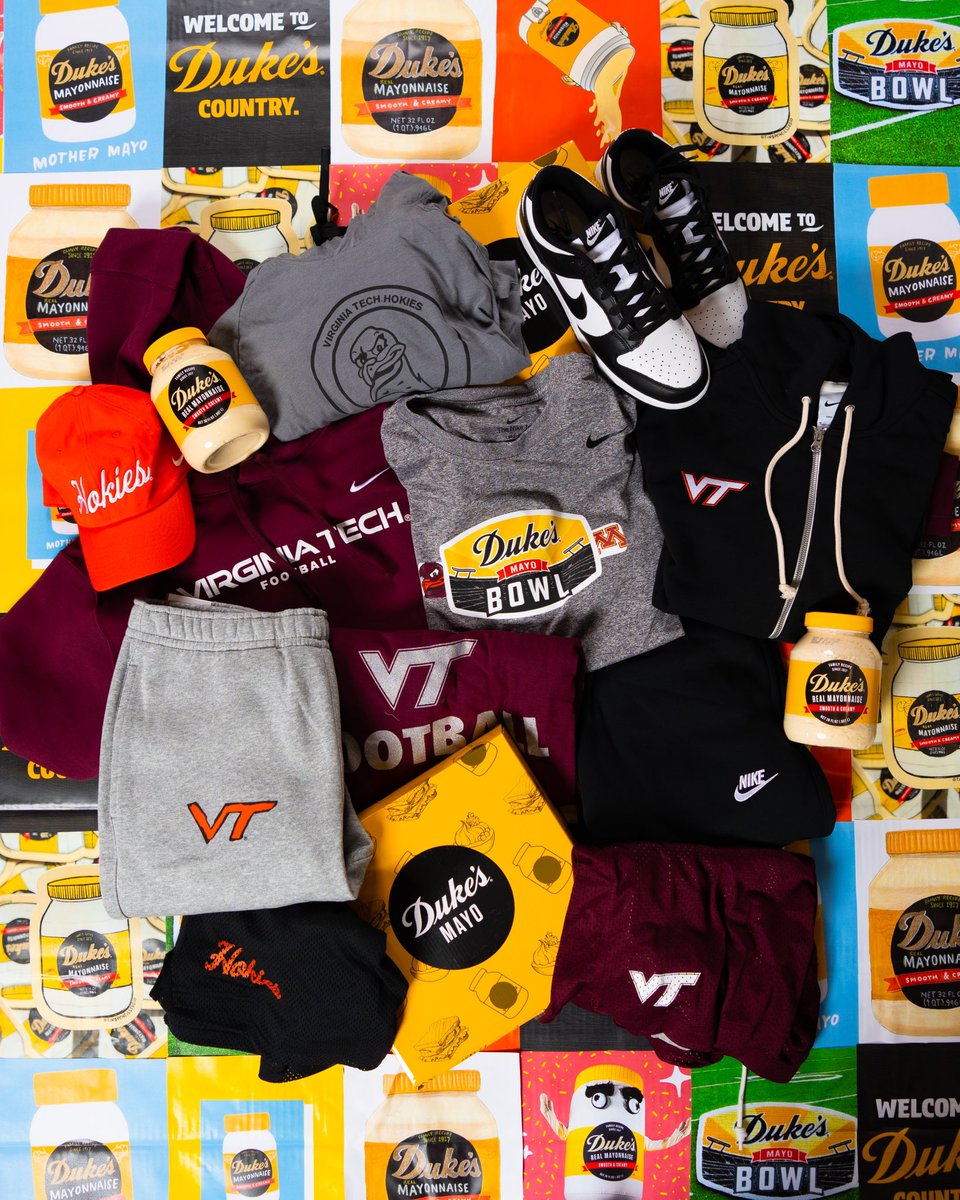 HokiesFB's tweet image. Yes… a jar of mayo is included in our gear drop 😉

#ThisIsHome | @DukesMayoBowl