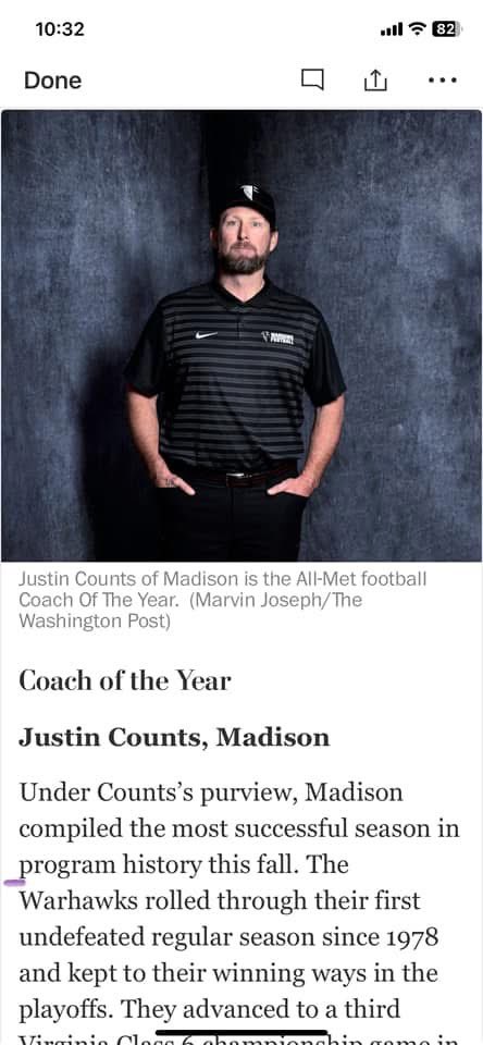 Madison News Network (@madnewsnetwork) on Twitter photo Congrats to all the <a href="/madfootball3/">madwarhawkfootball</a> players who have been named to 1st &2nd teams. The incredible success of the season could not have occurred w/o the parents & community. And a shoutout to the COACHES (each one of you!) and COY, Justin Counts, who has never left any doubt. Congrats to all the <a href="/madfootball3/">madwarhawkfootball</a> players who have been named to 1st &2nd teams. The incredible success of the season could not have occurred w/o the parents & community. And a shoutout to the COACHES (each one of you!) and COY, Justin Counts, who has never left any doubt.
