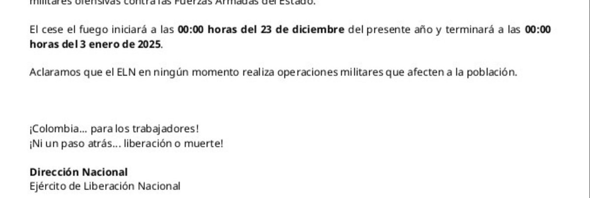 _Hagamos_Patria's tweet photo. PAJUDO ‼️‼️‼️ Usted siempre hablando #M1ERDA 

Es un Cese al fuego de Diciembre 23 a Enero 3  no es #Ningun fin de la #Guerra. 

OTRA PROMESA SIN CUMPLIR - SUS 3 MESES