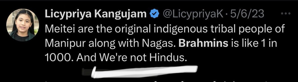 Dig_raw21's tweet photo. She said Meitei’s are not Hindus and met Pope and other religious leaders outside India, she has been calling for attack and war between two communities time and again while collecting funds and distributing war like stores frequently. She need to be investigated  @AbhijitChavda https://t.co/R3FijFgY4W