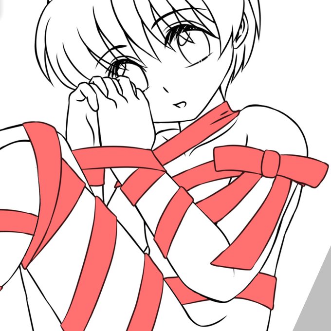 リボンの色これでいいかな
寝落ちしてしまったんで、今から爆速で塗る 