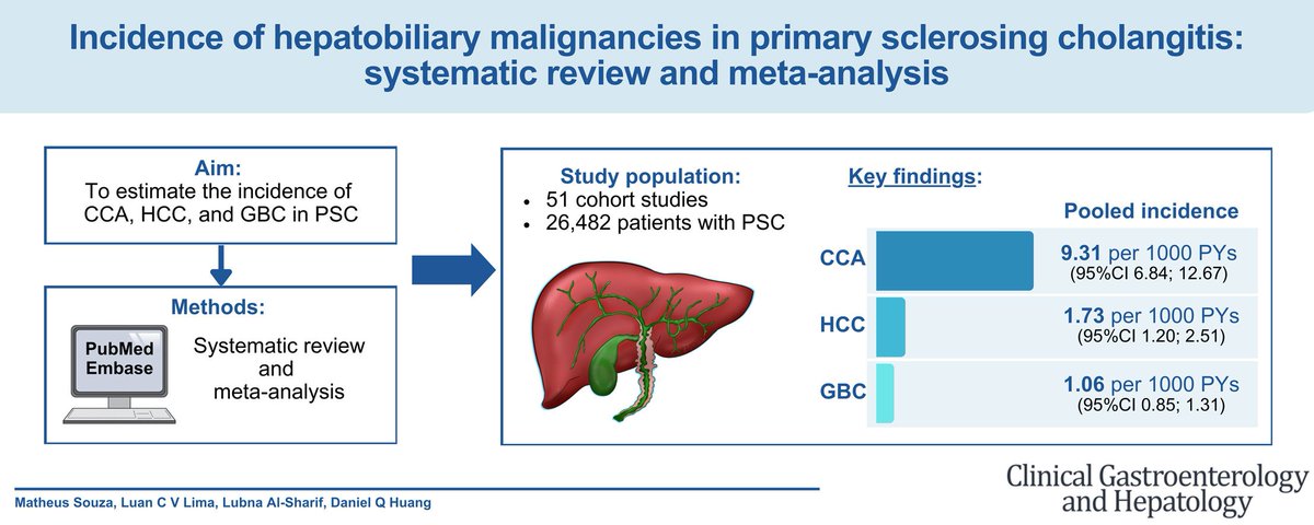 mhenrique028's tweet image. Very happy to see our work published in @AGA_CGH!! These data may help future evidence-based surveillance strategies for
hepatobiliary malignancies in #PrimarySclerosingCholangitis #PSC.
doi.org/10.1016/j.cgh.…
#MedTwitter #LiverTwitter #GITwitter