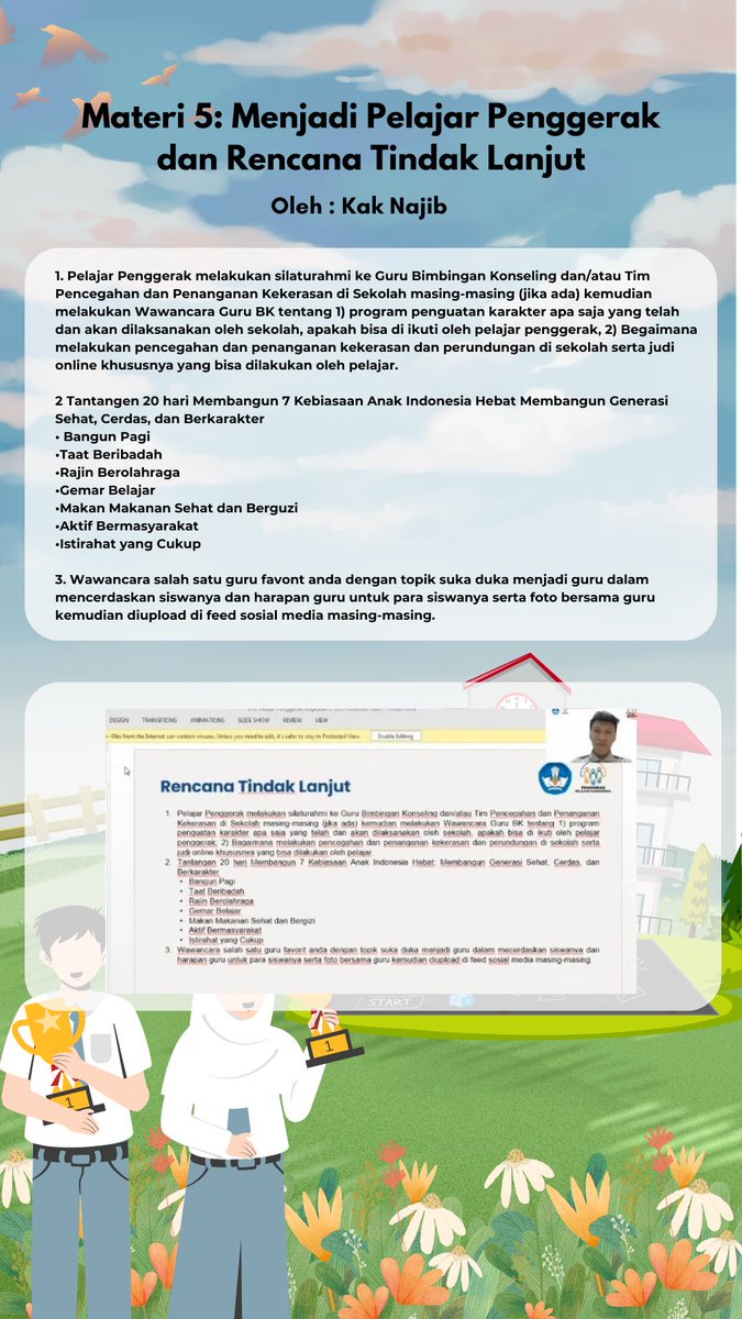 silver_growth's tweet photo. Materi 5: Menjadi Pelajar Penggerak dan Rencana Tindak Lanjut

Berikut merupakan rangkuman materi ke 5 (pada gambar dibawah ini👇🏻) 

#PelajarPenggerakMerahPutih #PelajarSehatCerdasBerkarakter https://t.co/31wyepL2f7