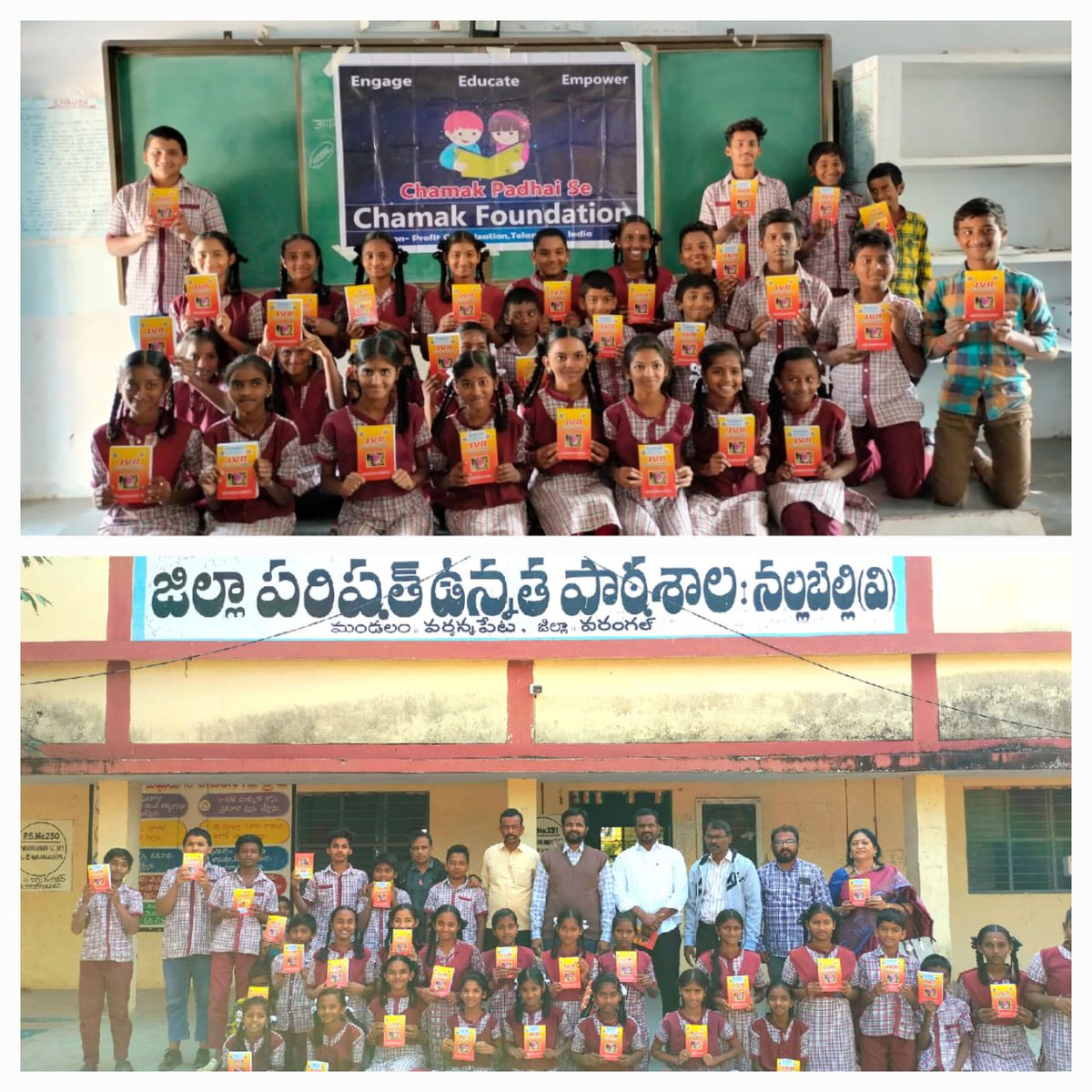 chamakNGO's tweet photo. Education is the key to reaching great heights.
 on behalf of the Chamak Foundation, English Grammar  books were distributed  to the students of ZPHS School in Nallabelli village, Wardhannapet Mandal, Warangal district, in memory of the late educationist, Shri Venkata Narayana https://t.co/wTg6V9VxNv
