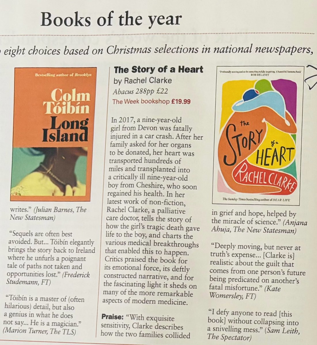 Thrilled to see THE STORY OF A HEART selected as one of <a href="/TheWeek/">The Week</a>’s eight books of the year for 2024 🩷🫀🫁

#OrganDonation