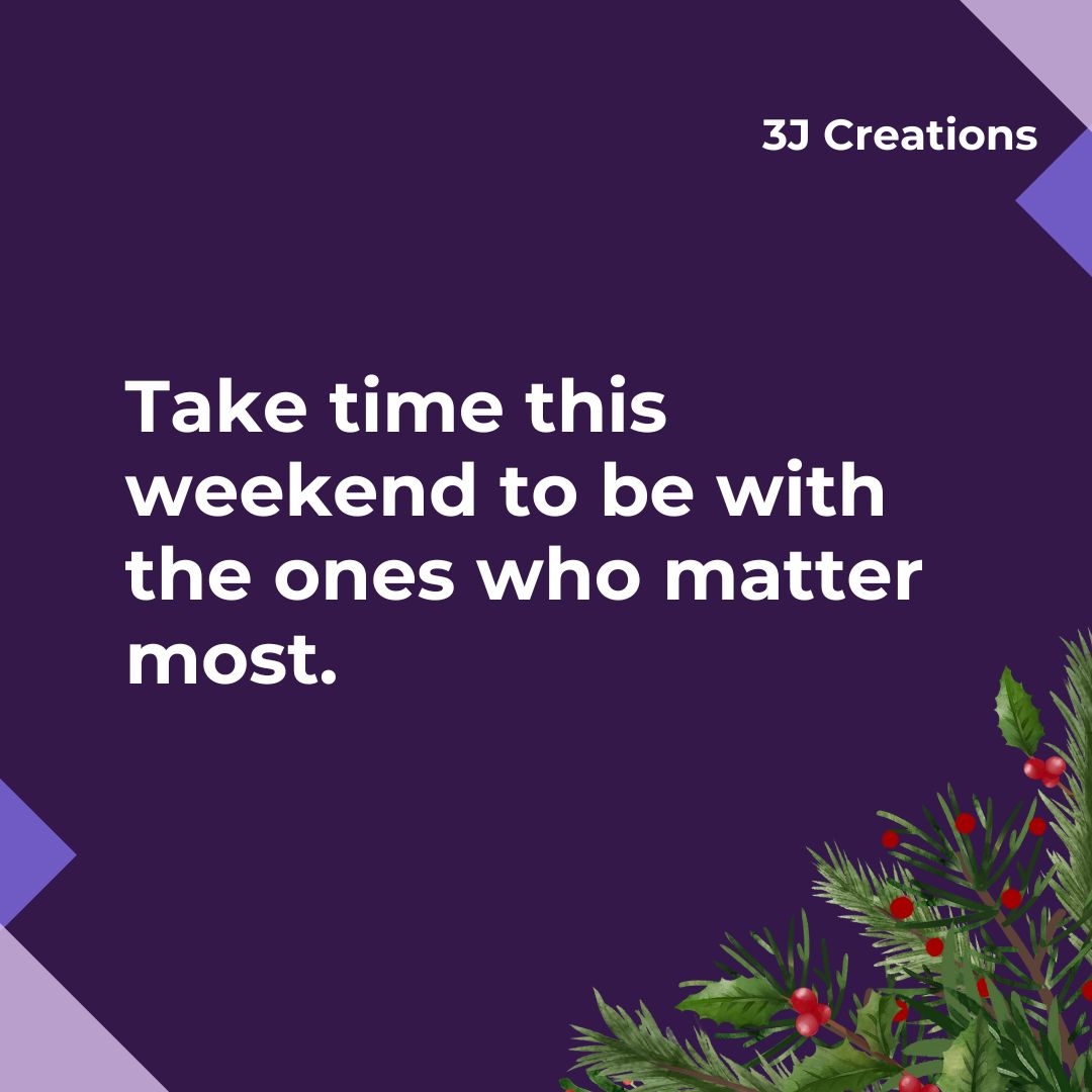 Pause, connect, and enjoy the company of those who mean the most. 💖 Wishing you a weekend filled with love and laughter from all of us at 3J.