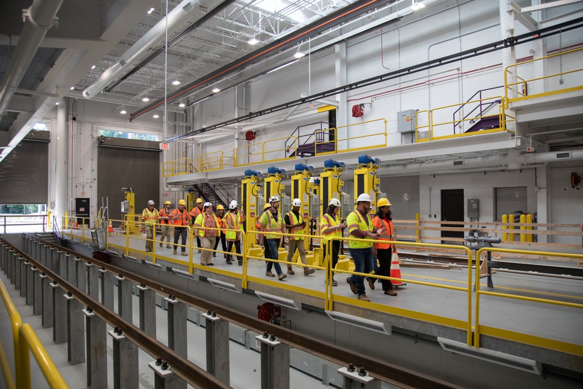 PurpleLineMD's tweet photo. 2024 was the year of MOMENTUM! We were honored to host @LtGovMiller for a tour of the Purple Line corridor in late May. We also celebrated setting structure girders on the Kenilworth flyover bridge. Construction is advancing &amp; we’re building momentum! 🟣🚆 #PurpleLineprogress https://t.co/7WqtRiuLtJ