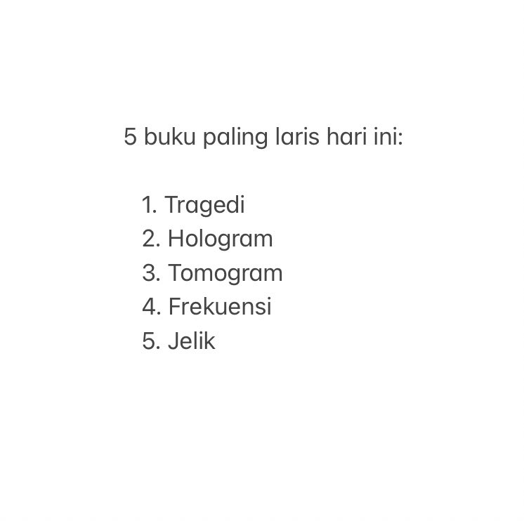 Top 5 hari ini. Terima kasih! #3BukuFixiRM65 <a href="/IsmiFaIsmail/">Ismi Fa Ismail</a> <a href="/yo_sapit/">Syafiq Aizat</a> <a href="/RizalRamli01/">Rizal Ramli ✒️📚</a>