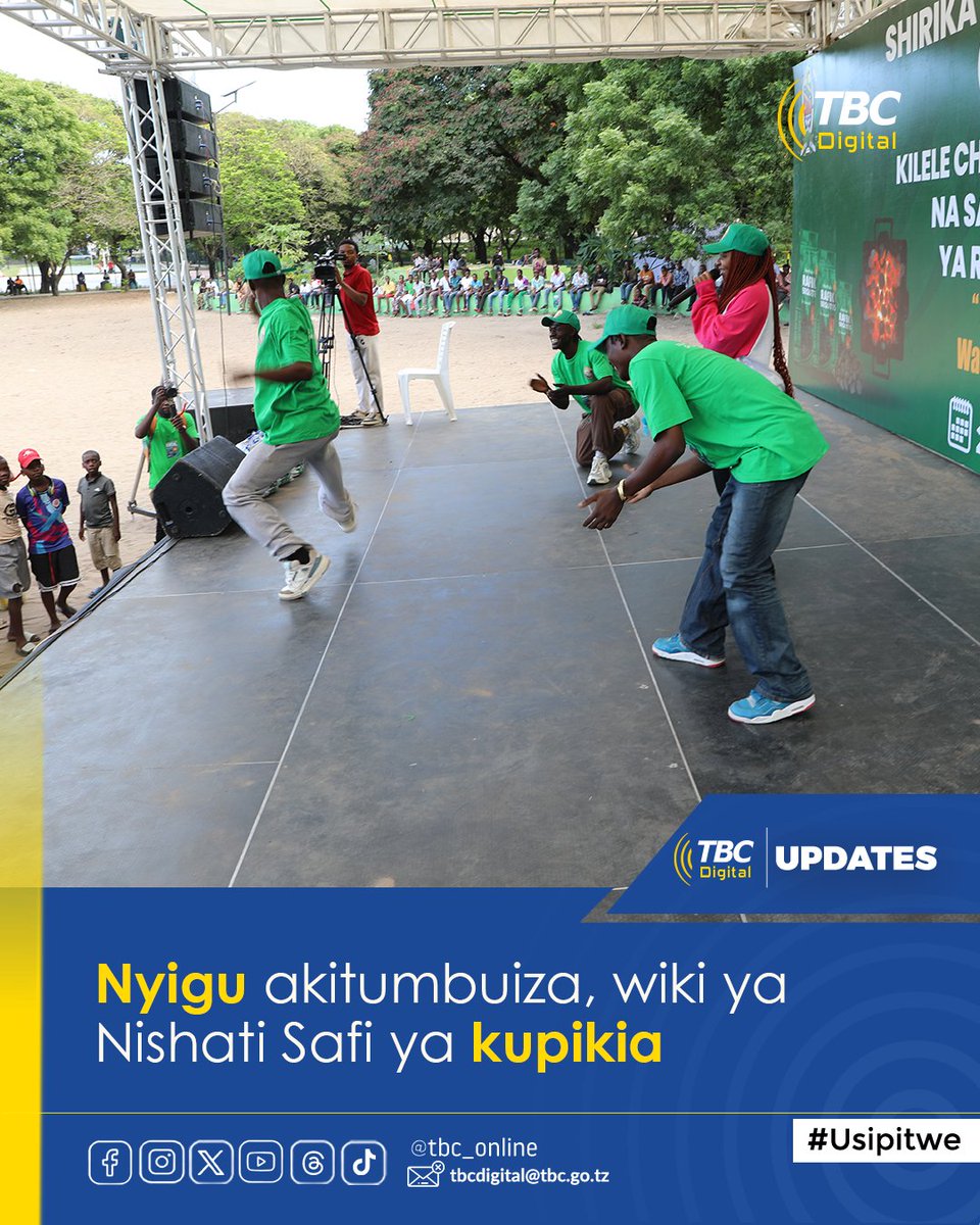 TBConlineTZ's tweet photo. Dansa maarufu, Angel Nyigu akitoa burudani ya kucheza katika jukwaa la Kilele cha Wiki ya Nishati Safi na Salama ya kupikia ya ‘Rafiki Briquettes’ inayofanyika katika viwanja vya Mwembeyanga Temeke mkoani Dar es Salaam.

#tbcupdates #tbcdigital #tbconline https://t.co/UyhAr4iyha