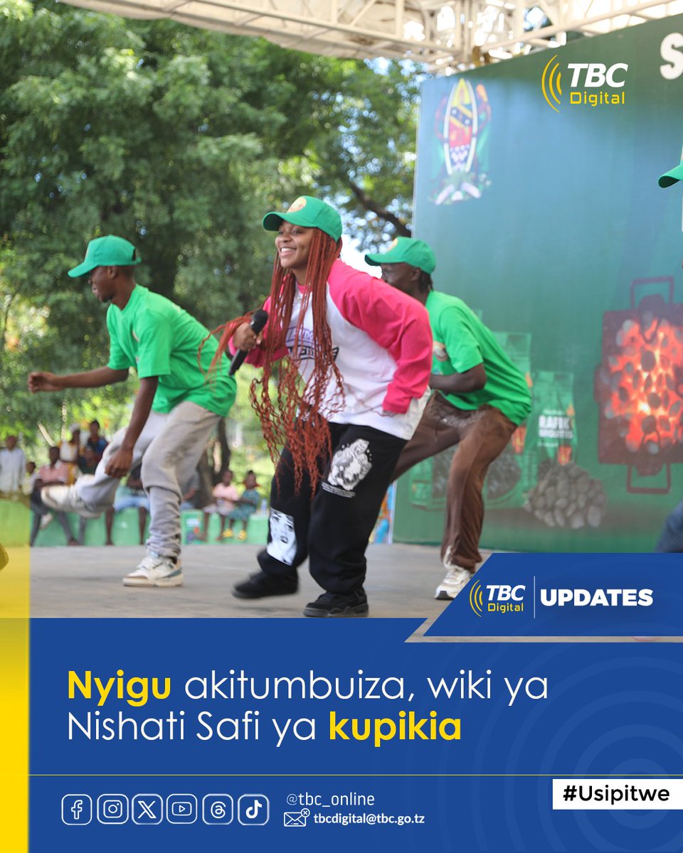 TBConlineTZ's tweet photo. Dansa maarufu, Angel Nyigu akitoa burudani ya kucheza katika jukwaa la Kilele cha Wiki ya Nishati Safi na Salama ya kupikia ya ‘Rafiki Briquettes’ inayofanyika katika viwanja vya Mwembeyanga Temeke mkoani Dar es Salaam.

#tbcupdates #tbcdigital #tbconline https://t.co/UyhAr4iyha