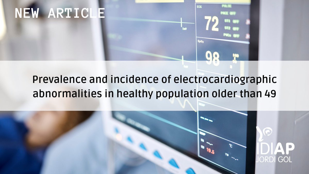 🔍 New Study

👩‍⚕️ A team of researchers from #IDIAPJGol has conducted a study analyzing the prevalence and incidence of electrocardiographic abnormalities (EKG-abn) in the population of Barcelona.  

📍 The study was carried out in 28 #PrimaryCare centers in the Barcelona area,