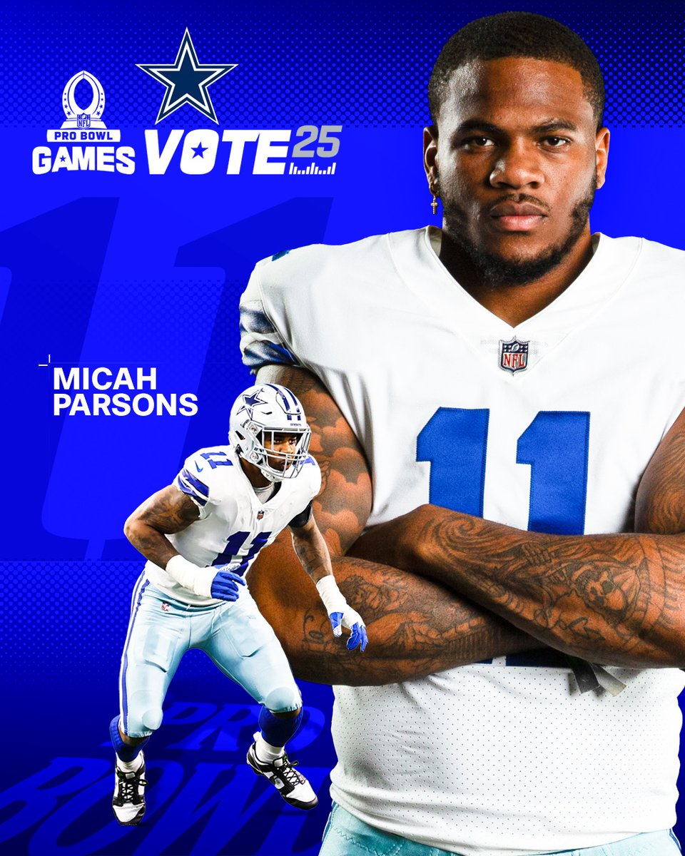 Dallas Cowboys (@dallascowboys) on Twitter photo Repost to give the π¦ the gift of double #ProBowlGames votes!
π #ProBowlVote + <a href="/MicahhParsons11/">Micah Parsons</a> Repost to give the π¦ the gift of double #ProBowlGames votes!
π #ProBowlVote + <a href="/MicahhParsons11/">Micah Parsons</a>