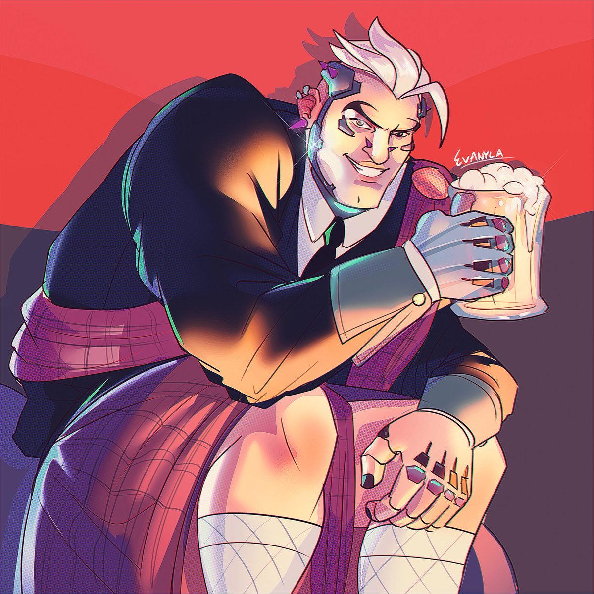 Sláinte! 🍻 I love drawing Hazard 
comms open,,

 #Ow2 #ow2hazard #Ow2fanart  -.. .- -- -.